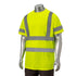 Class 3 Polyester Double Band Reflective Tape Safety T-Shirt W/ Pocket | Safety yellow